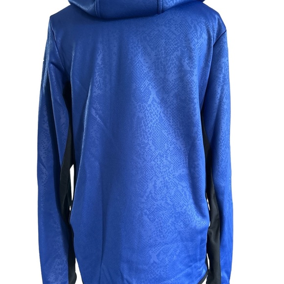 Women’s Nike Therma Fit Simple Swoosh Logo Patterned Full Zip Hoodie Sz S Blue - Picture 5 of 6